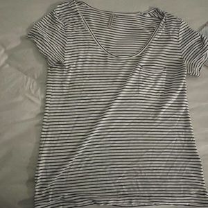Banana Republic black and white striped tee